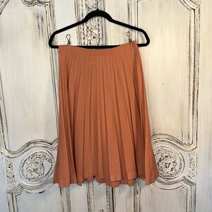 Aileen Vintage Salmon Color Accordion Pleated Knit Skirt Feminine Demure Size S